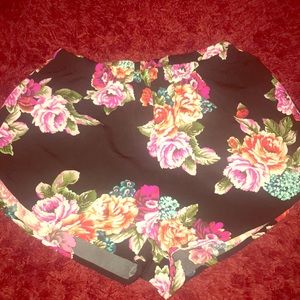 Rainbow Floral Print shorts